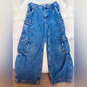 Kids Blue Cargo Jeans